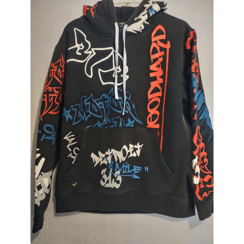 Valiant Hoodie Mens Med Rare Detroit 8 Mile‎ Graphic Grunge Y2K Streetwear Rock